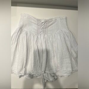 White High Waisted Short